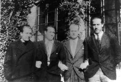 Gabriel Celaya, Ricardo Carretero, Ohlsson, José Orbaneja. Residencia de Estudiantes, 1934.