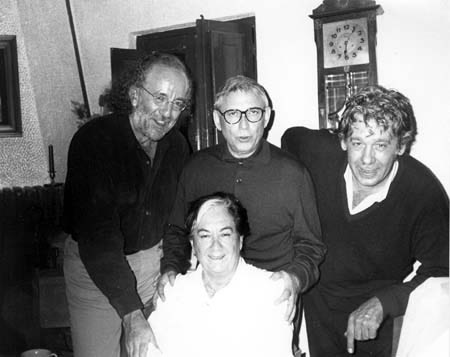 En Logroño, Amparitxu con los cantautores Imanol, Raimon y Paco Ibáñez. 